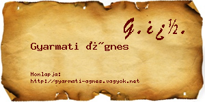 Gyarmati Ágnes névjegykártya